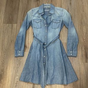GAP Blue Long Sleeve Denim Dress
